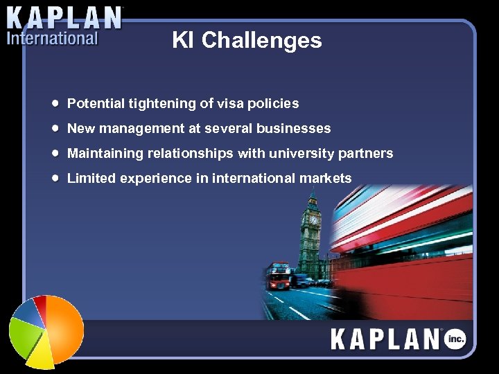 KI Challenges Potential tightening of visa policies New management at several businesses Maintaining relationships