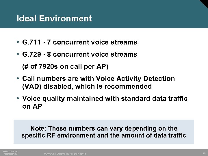 Ideal Environment • G. 711 - 7 concurrent voice streams • G. 729 -