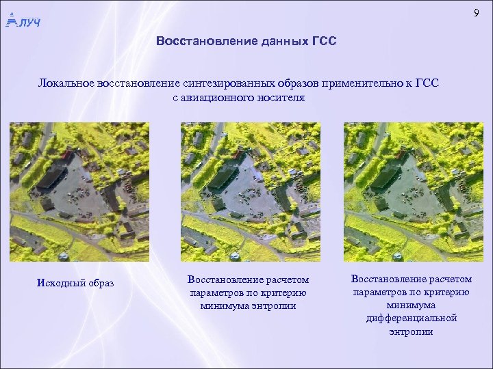 9 Восстановление данных ГСС Локальное восстановление синтезированных образов применительно к ГСС с авиационного носителя