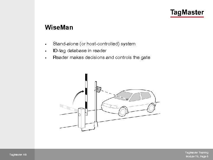 Wise. Man § § § Tag. Master AB Stand-alone (or host-controlled) system ID-tag database