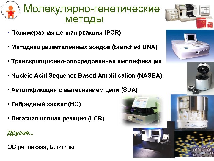 Молекулярно-генетические методы • Полимеразная цепная реакция (PCR) • Методика разветвленных зондов (branched DNA) •