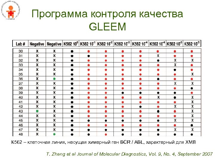 Программа контроля качества GLEEM К 562 – клеточная линия, несущая химерный ген BCR /