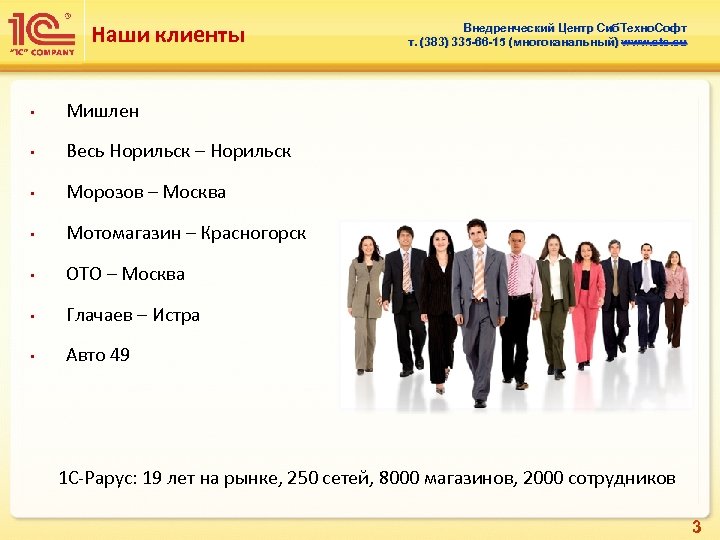 Наши клиенты • Мишлен • Весь Норильск – Норильск • Морозов – Москва •