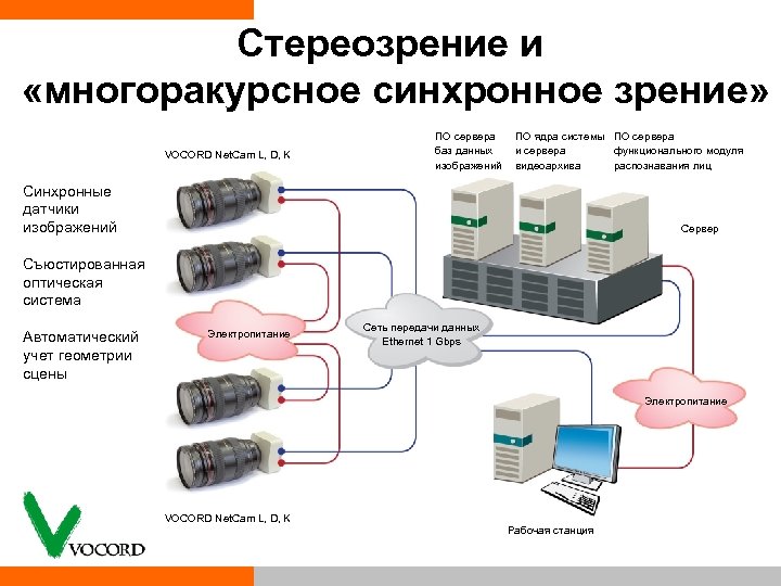 Стереозрение и «многоракурсное синхронное зрение» VOCORD Net. Cam L, D, K ПО сервера баз