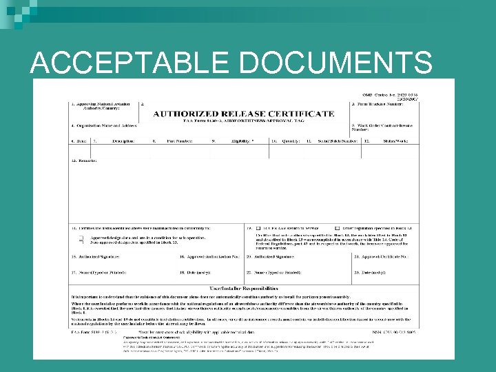 ACCEPTABLE DOCUMENTS 