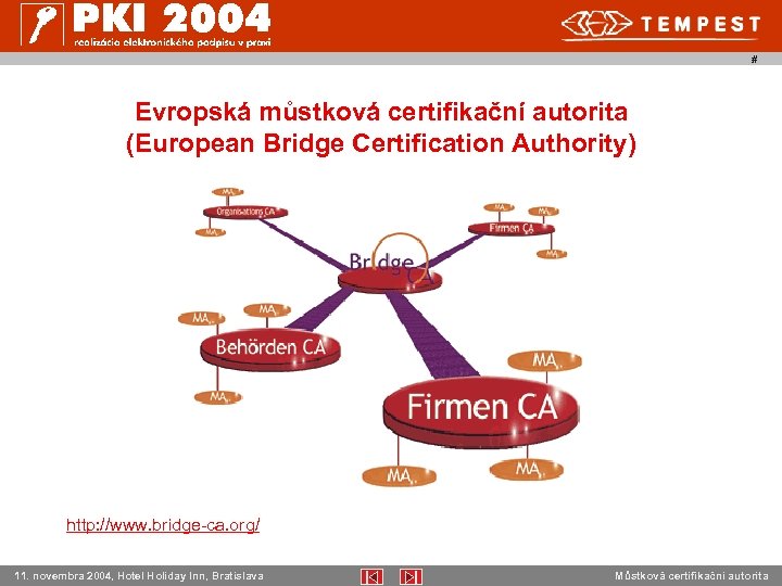 # Evropská můstková certifikační autorita (European Bridge Certification Authority) http: //www. bridge-ca. org/ 11.