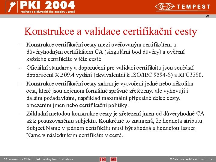 #7 Konstrukce a validace certifikační cesty - Konstrukce certifikační cesty mezi ověřovaným certifikátem a
