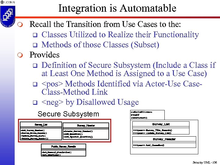 Integration is Automatable m m Recall the Transition from Use Cases to the: q