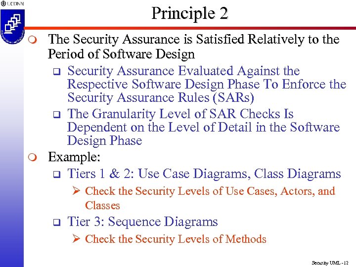 Principle 2 m m The Security Assurance is Satisfied Relatively to the Period of