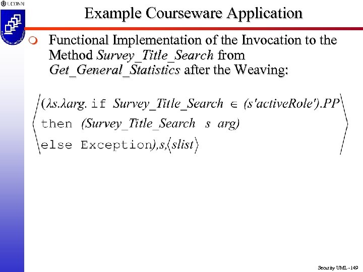 Example Courseware Application m Functional Implementation of the Invocation to the Method Survey_Title_Search from