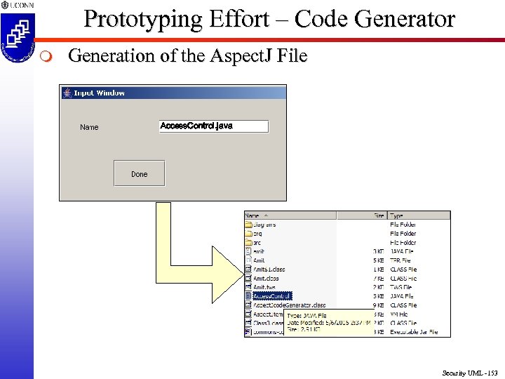 Prototyping Effort – Code Generator m Generation of the Aspect. J File Access. Control.