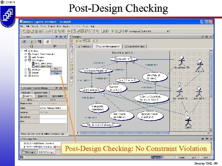 Post-Design Checking: No Constraint Violation Security UML -89 