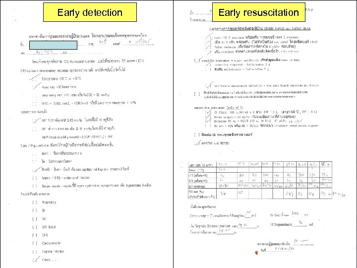 Early detection Early resuscitation 