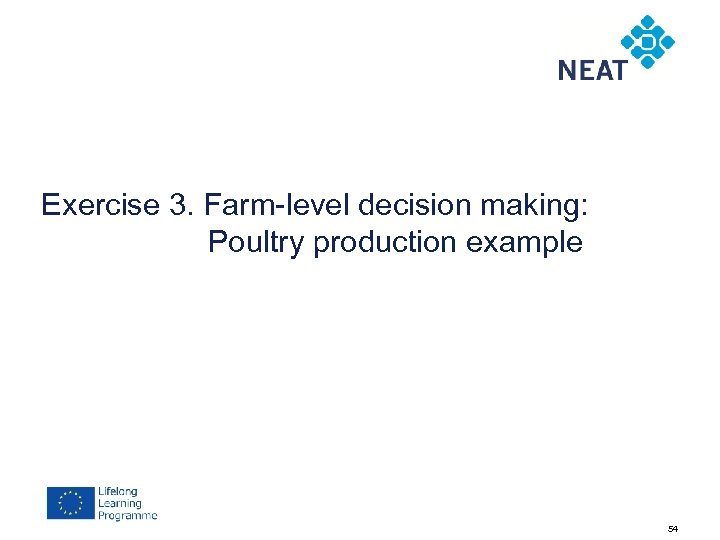 Exercise 3. Farm-level decision making: Poultry production example 54 