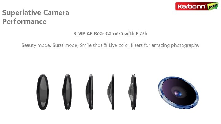 Superlative Camera Performance 8 MP AF Rear Camera with Flash Beauty mode, Burst mode,