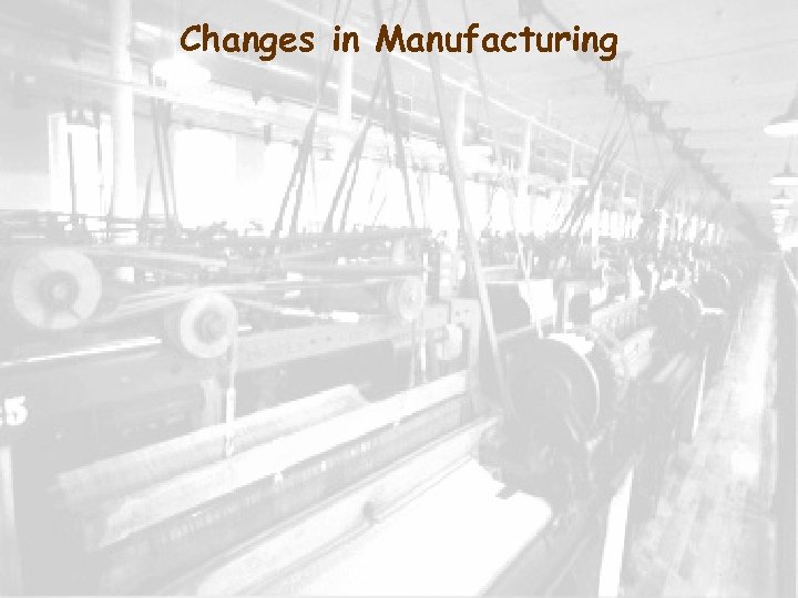 Changes in Manufacturing 
