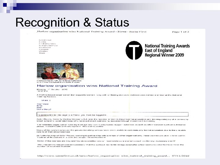 Recognition & Status 
