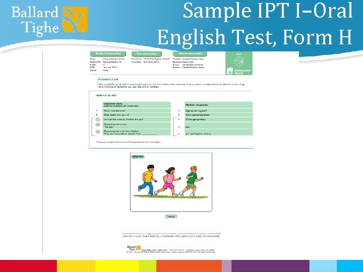 Sample IPT I–Oral English Test, Form H 