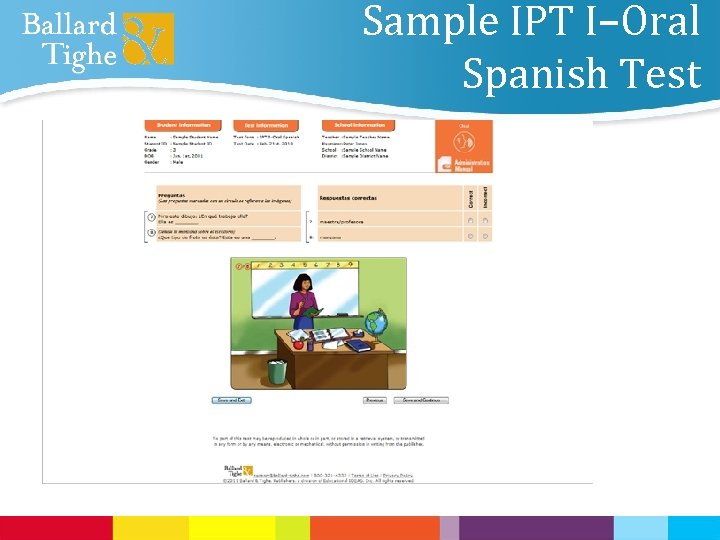 Sample IPT I–Oral Spanish Test 