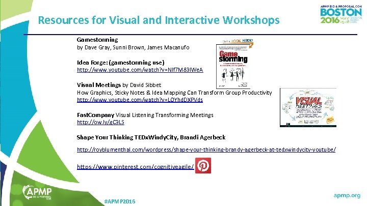 Resources for Visual and Interactive Workshops Gamestorming by Dave Gray, Sunni Brown, James Macanufo