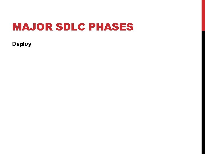 MAJOR SDLC PHASES Deploy 
