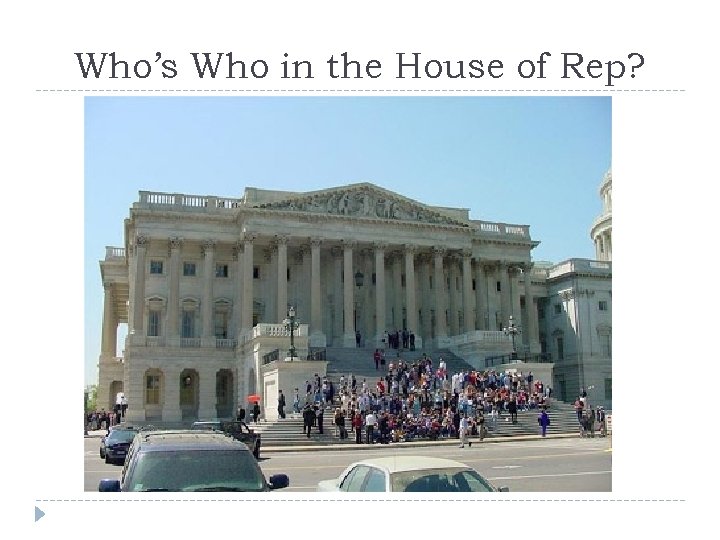 Who’s Who in the House of Rep? 
