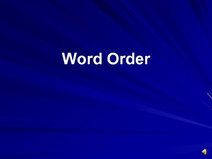 Word Order 