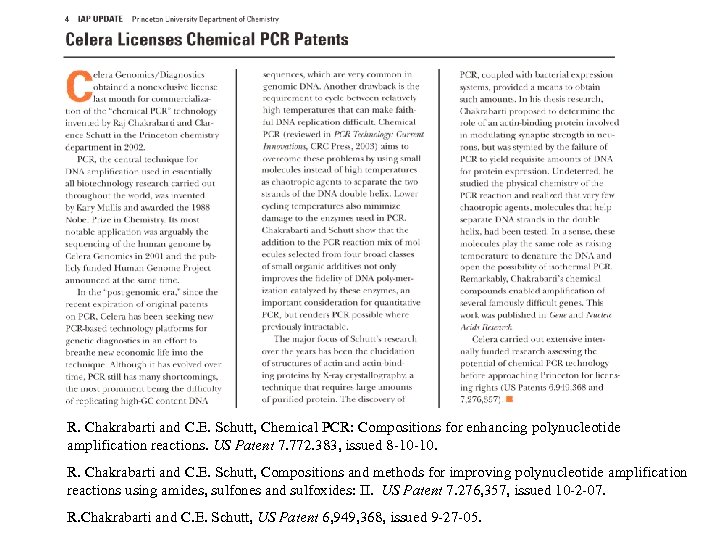 R. Chakrabarti and C. E. Schutt, Chemical PCR: Compositions for enhancing polynucleotide amplification reactions.