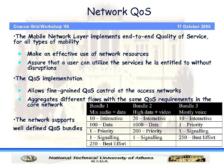 Network Qo. S Cracow Grid Workshop ‘ 06 17 October 2006 • The Mobile