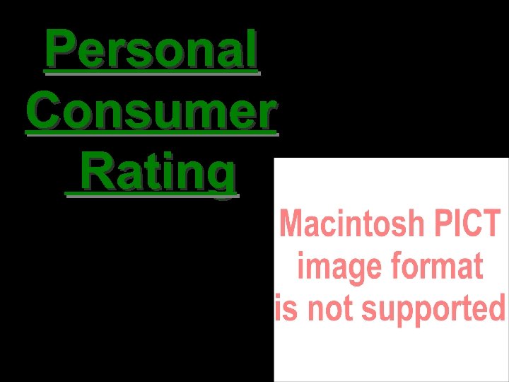 Personal Consumer Rating 