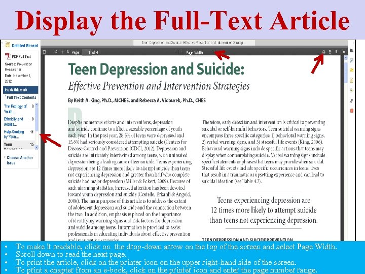 Display the Full-Text Article • • To make it readable, click on the drop-down