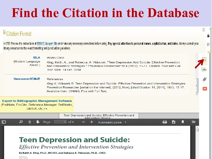 Find the Citation in the Database 11 