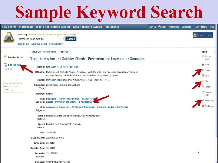Sample Keyword Search 9 