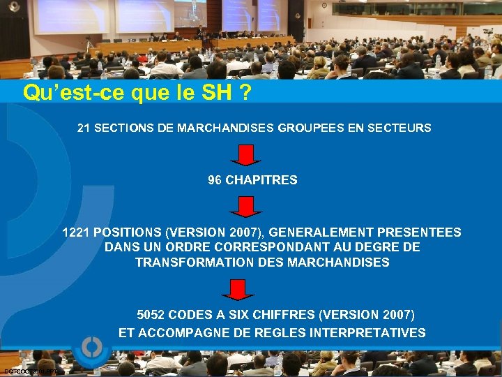 Qu’est-ce que le SH ? 21 SECTIONS DE MARCHANDISES GROUPEES EN SECTEURS 96 CHAPITRES