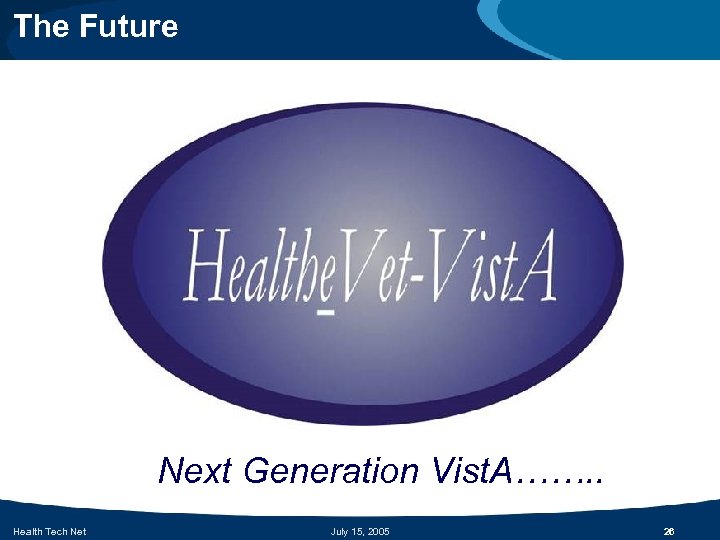 The Future Next Generation Vist. A……. . Health Tech Net July 15, 2005 26