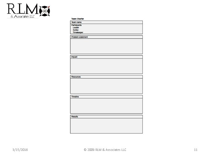 3/15/2018 © 2009 RLM & Associates LLC 11 