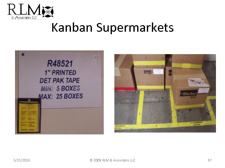 Kanban Supermarkets 3/15/2018 © 2009 RLM & Associates LLC 67 