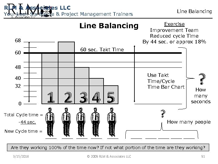 RLM & Associates LLC Line Balancing Your Lean Six Sigma & Project Management Trainers
