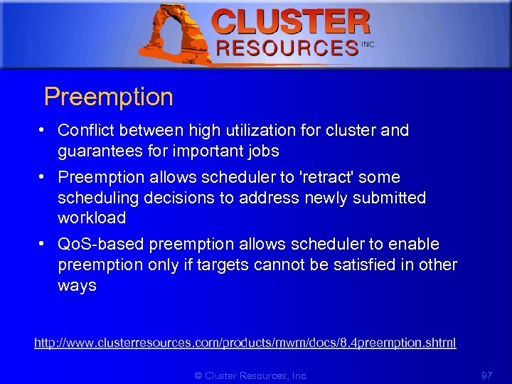 1 Preemption • Conflict between high utilization for cluster and guarantees for important jobs