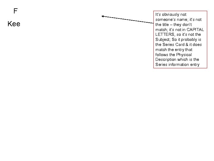 F Kee It’s obviously not someone’s name; it’s not the title – they don’t