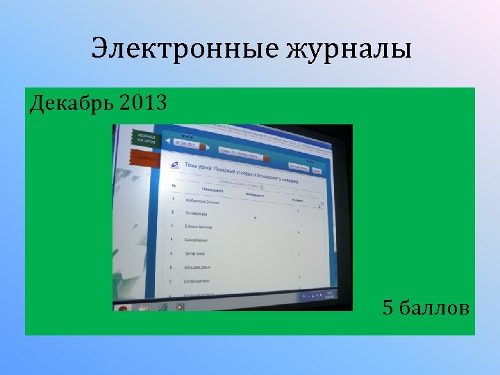 Электронные журналы Декабрь 2013 5 баллов 