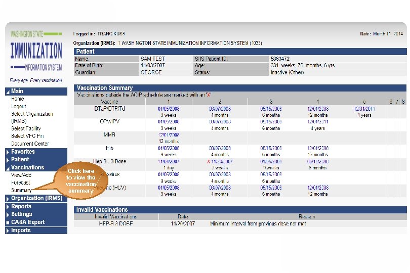 Click here to view the vaccination summary 