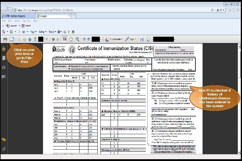 Click on your print icon or go to File. Print Box #1 is checked