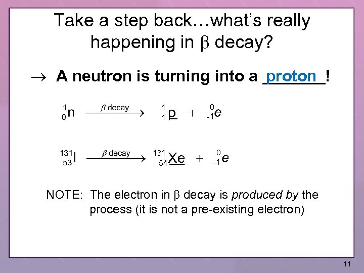 Take a step back…what’s really happening in b decay? A neutron is turning into