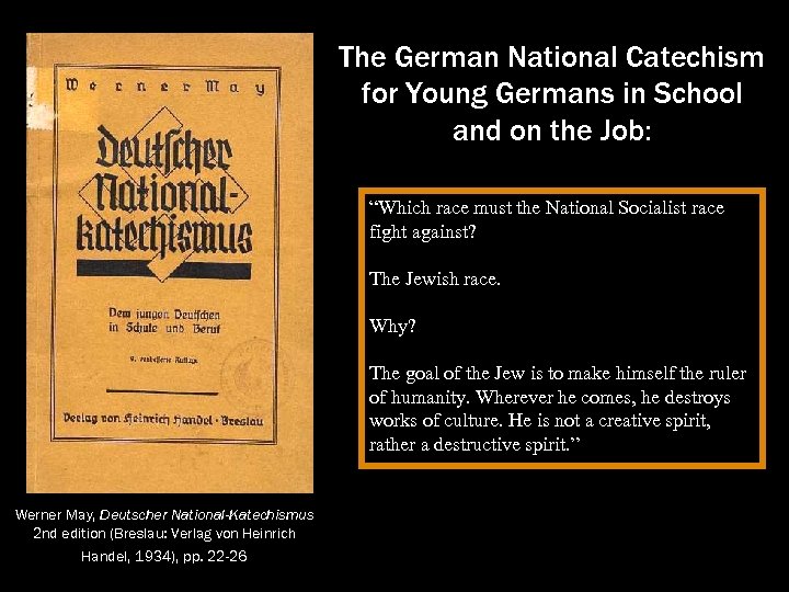 The German National Catechism for Young Germans in School and on the Job: “Which