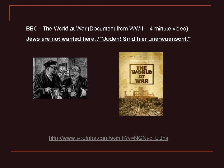 BBC - The World at War (Document from WWII - 4 minute video) Jews