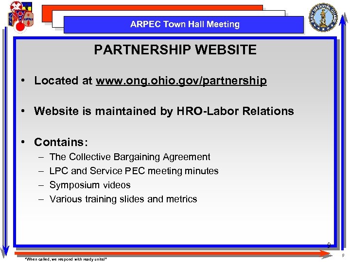 ARPEC Town Hall Meeting PARTNERSHIP WEBSITE • Located at www. ong. ohio. gov/partnership •