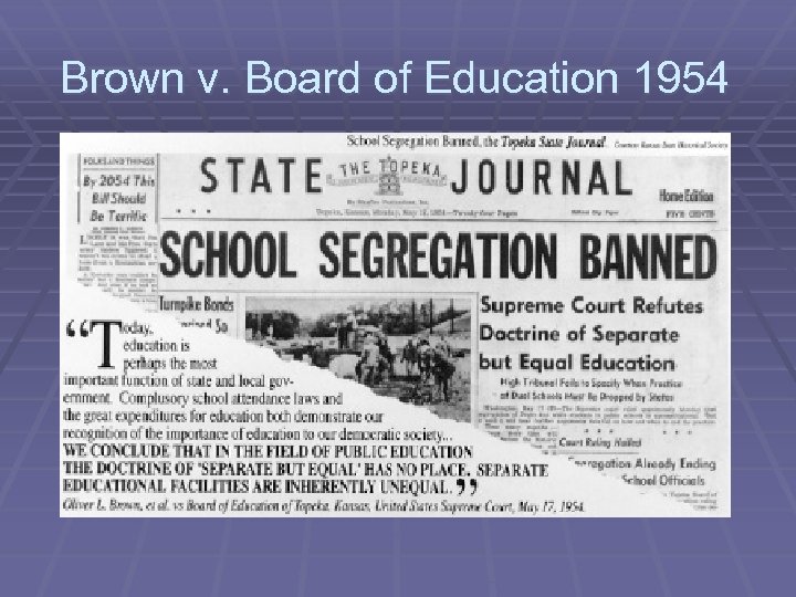 Brown v. Board of Education 1954 