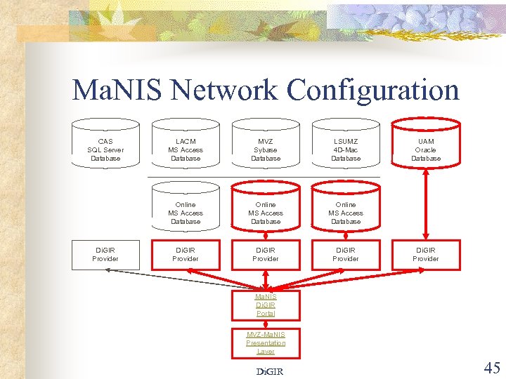 Ma. NIS Network Configuration CAS SQL Server Database MVZ Sybase Database LSUMZ 4 D-Mac