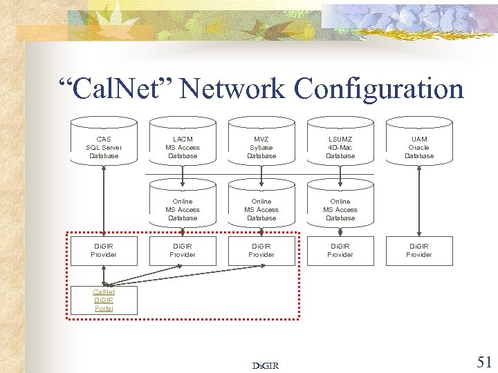 “Cal. Net” Network Configuration CAS SQL Server Database MVZ Sybase Database LSUMZ 4 D-Mac